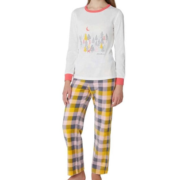 Eddie Bauer Pink and Yellow 2-piece Pajamas for girls , size M (10/12) - Picture 1 of 7